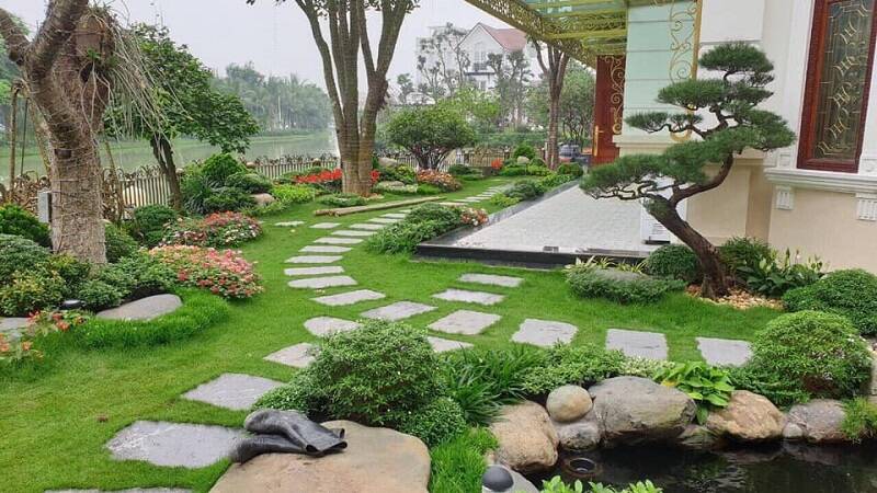 Tiểu cảnh lối đi sân vườn