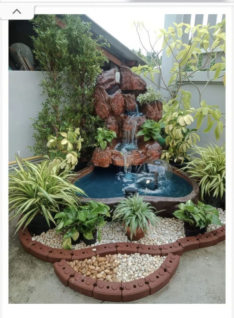 Tiểu cảnh với các loại cây phong thủy bố trí hài hòa